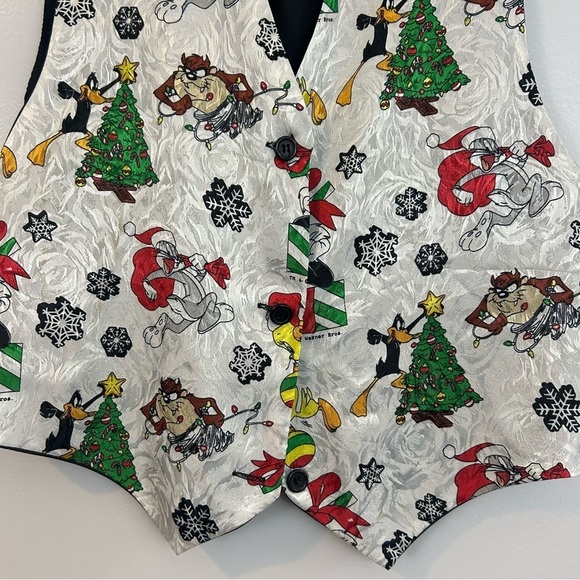 Vintage Looney Tunes Holiday Christmas Poly Vest Y2K 1993 Size Small/Medium - Picture 3 of 11